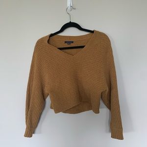Light Yellowish Brown Sweater Crop Top